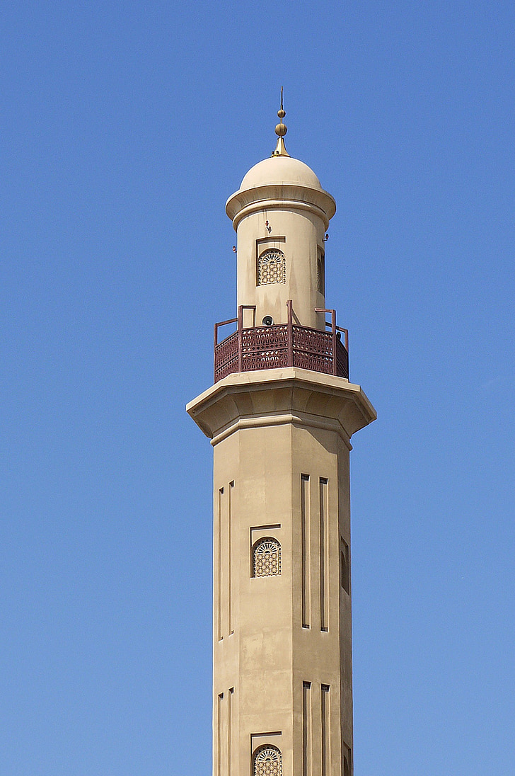 minaretas, Dubajus, mečetė, u a e, Islamas, Architektūra