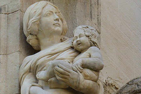 Art, sisustus, Neitsyt ja lapsi patsas, Avignon, arkkitehtuuri, veistos, patsas