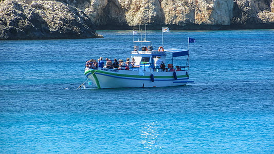 Chipre, Cavo greko, Parque Nacional, barco, Turismo, ocio, turistas