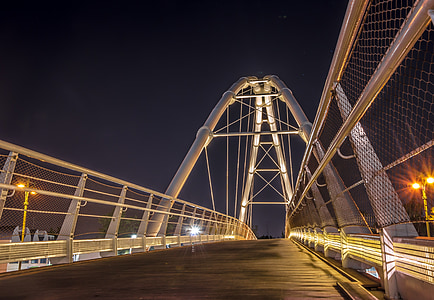 мост, нощ, архитектура, сграда, вечерта