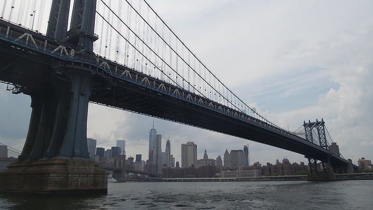 brug, ontwikkeling, New york city, Brooklyn, water, stad, grote