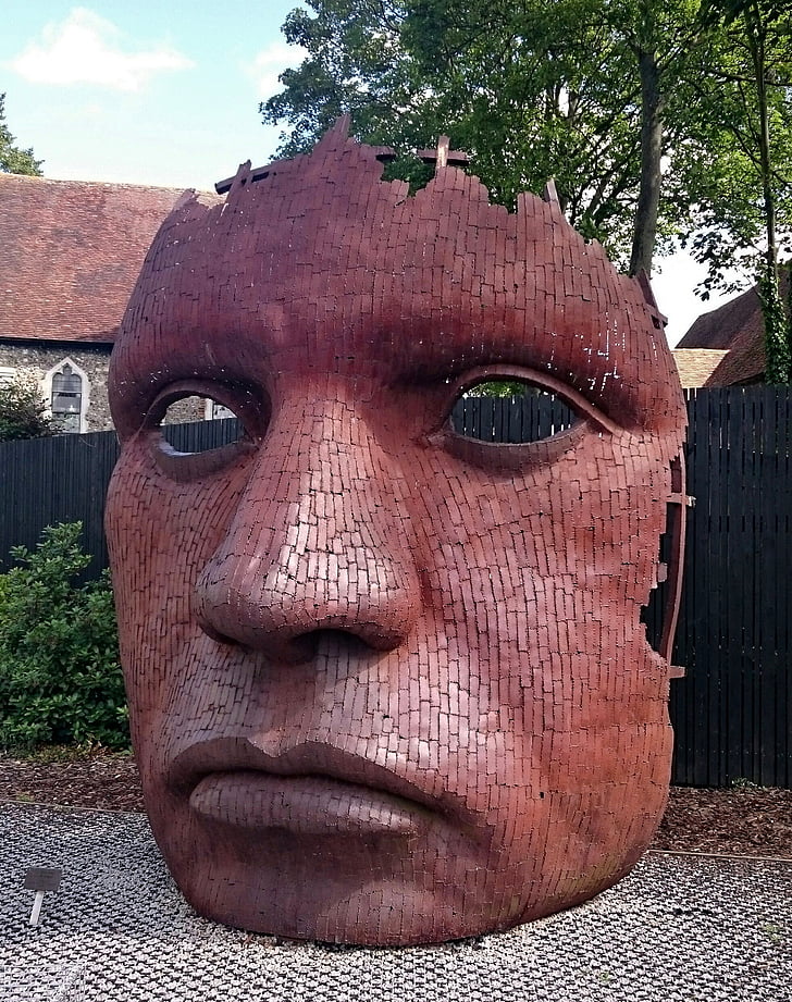 máscara de Marlowe, máscara de Canterbury, escultura, Mark kirby, máscara