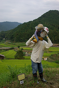 Sperietoarea de ciori, Kakashi, Nara, Asuka sat, terase de orez, concurs de Sperietoarea de ciori