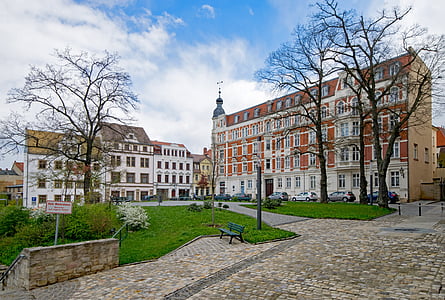 mestu Zeitz, Saška-anhalt, Nemčija, staro mestno jedro, staro stavbo, prostor, stavbe