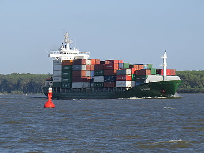 brod, kontejner, Elbe, pomorstva, luka, kontejnerski brod, Dostava