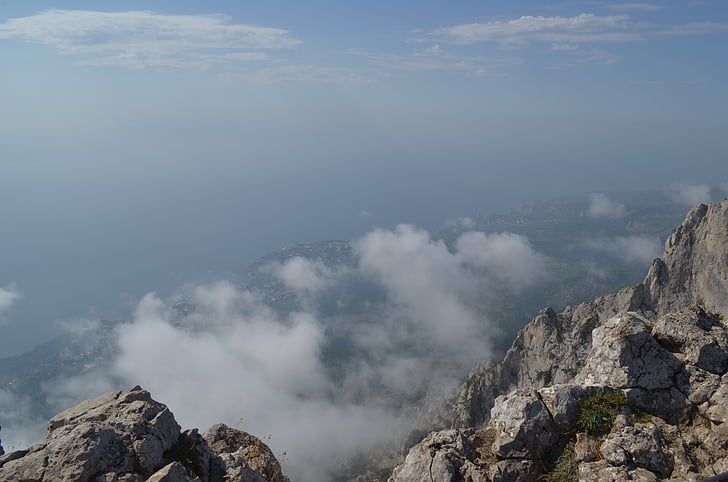 Ai-Pétri, Crimea, montagne, nuvole, paesaggio