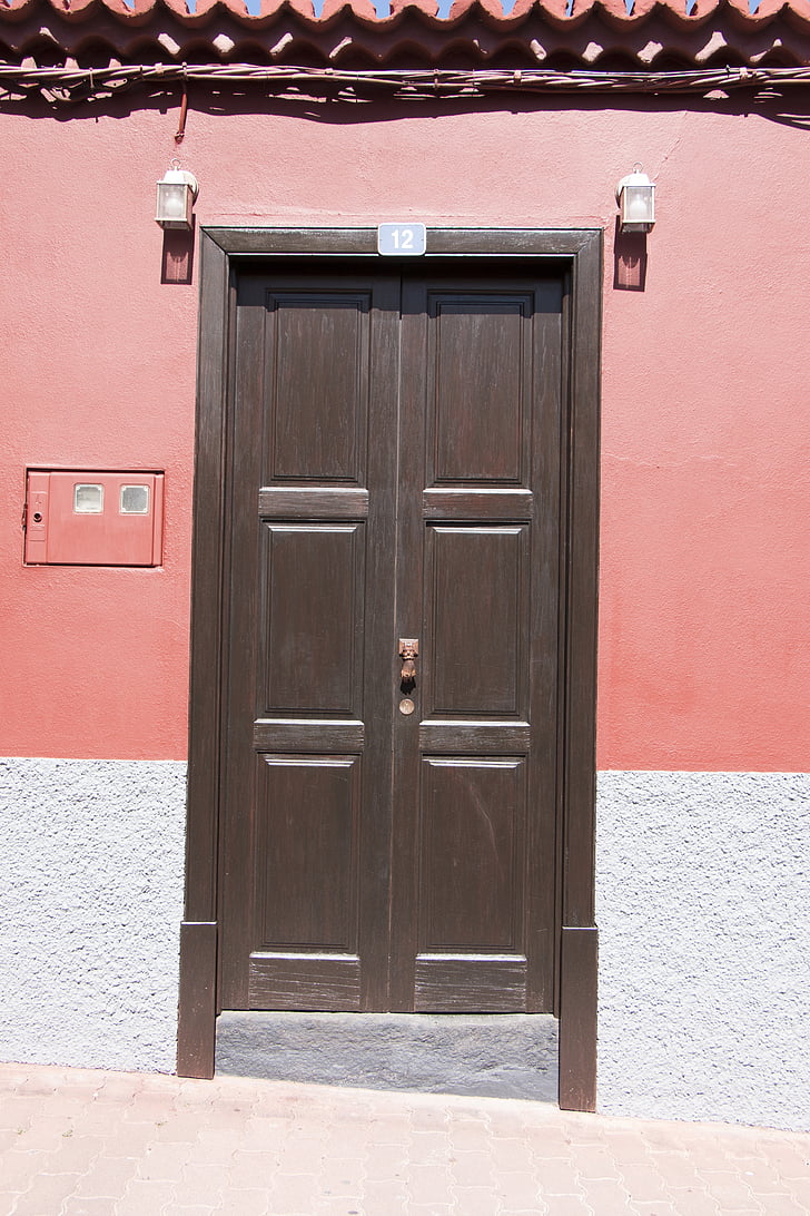 ajtó, cél, régi ajtó, fa, ház bejáratának, bemenet, bejárati ajtó