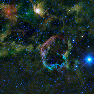 nebula ubur-ubur, Ruang, Cosmos, Galaxy, sisa-sisa supernova, IC 443, menyebar