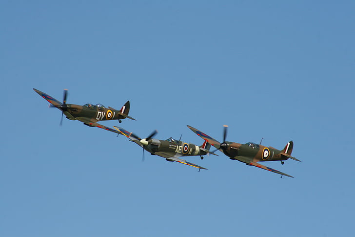 Spitfire, orlaivių, karo, plokštumoje, kovotojas, lėktuvas, oro