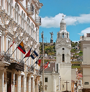Ekuador, Quito, Gereja, Amerika Tengah, arsitektur, putih, bangunan