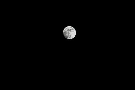 Луната, нощ, Луната през нощта, пълнолуние, небе, тъмнината, нощ снимка