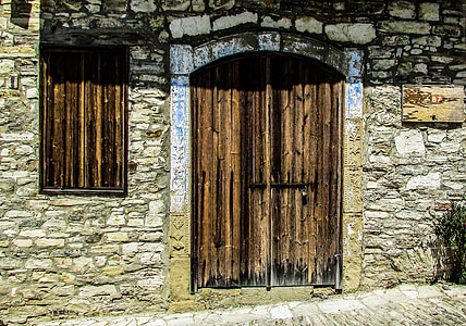 Casa, puerta, entrada, arquitectura, exterior, tradicional, aldea