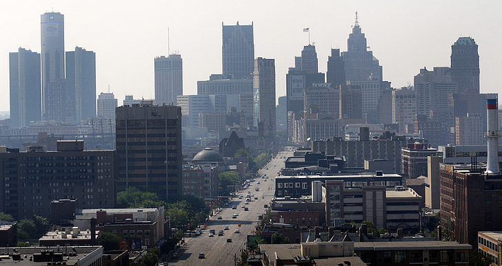Detroit, cidade, edifícios