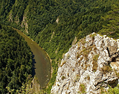Pieniny, Sokolica, Dunajec, Rzeka, krajobraz, Natura, Do góry
