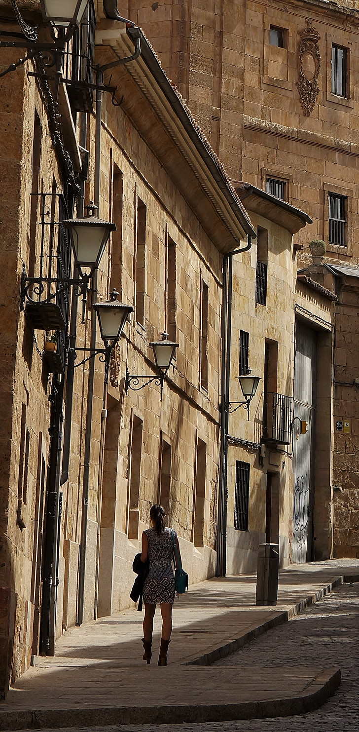 Street, scene, Spanien, Lady, Walking