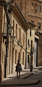 Street, adegan, Spanyol, wanita, berjalan