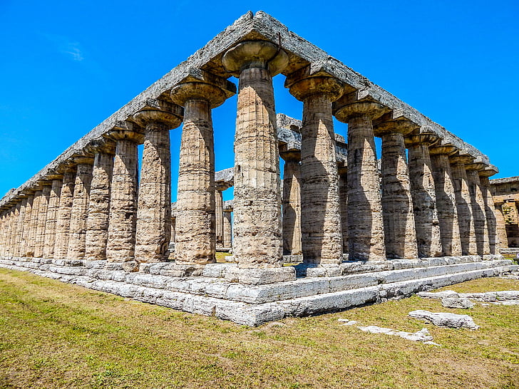 tempelet, gamle, ruiner, arkitektur, historie, kulturarv, romerne