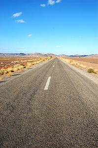 způsob, poušť, asfalt, pohled, krajina, cesta, vozovky