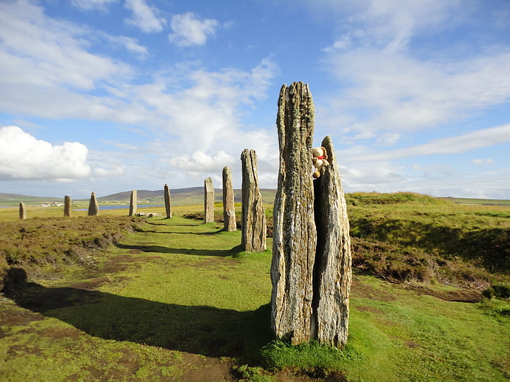 Orkney island, ring av brodgar, domarring, landskap, mystiska, plats för tillbedjan, arkeologi
