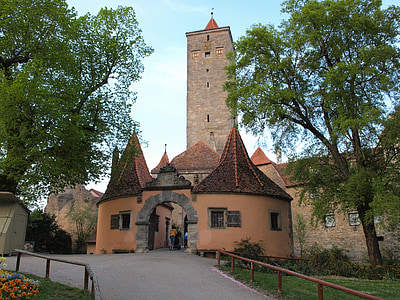 Rothenburg neslyšících, hradní brána, městská brána, staré město, historicky, věž brány, Architektura