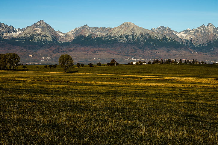 Tatry, montagne, Slovacchia, Vysoké tatry, autunno, Panorama, paese