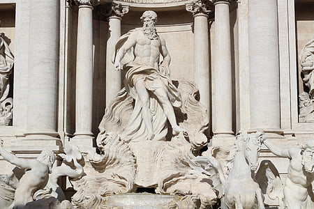 Roma, fuente, Italia, Trevi, estatua de, escultura, columna arquitectónica
