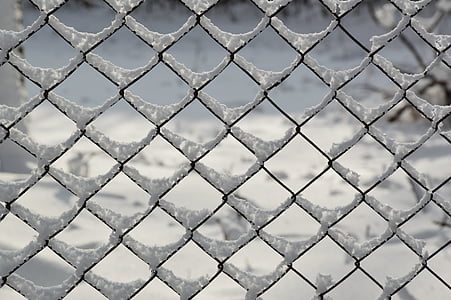 snowy, snow, winter, white, fence, frost, cold