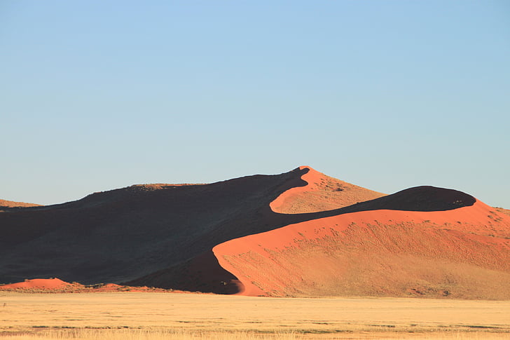 Dunes, öken, torr, Namibia, Afrika, Sky