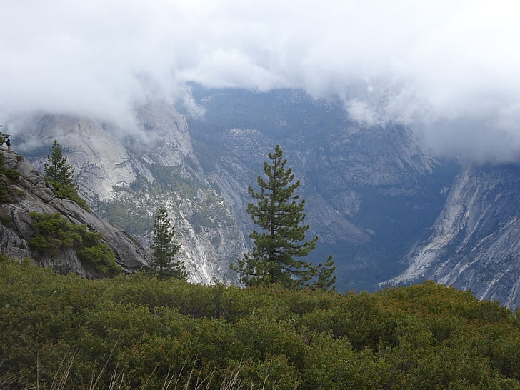 Yosemite, nebbia, Parco nazionale Yosemite, California, paesaggio, natura, Sierra nevada