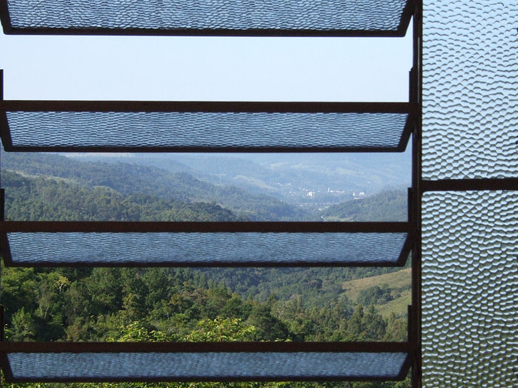 finestra, Perspectiva, Vall, muntanyes, vidre