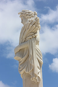 estatua de, la estatua femenina, cielo