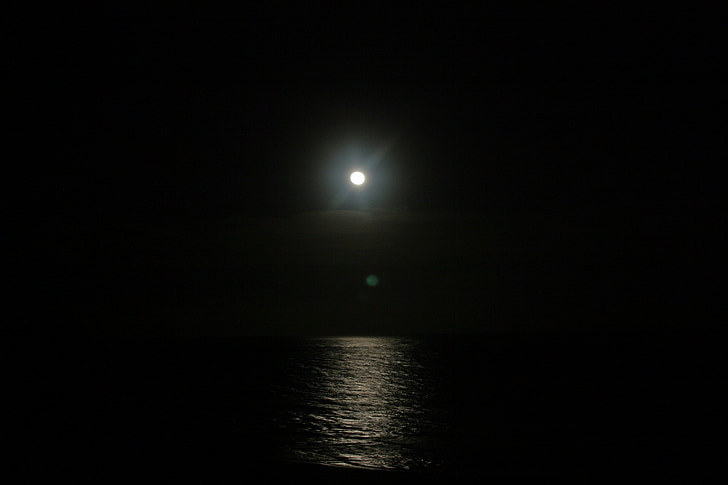 månen, natt, Moon natt, romantikk, fullmåne, Spania, sjøen