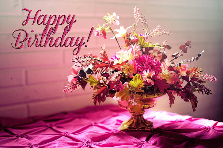 feliç aniversari, aniversari, flors d'aniversari, targeta de feliç aniversari, salutació, targeta, Partit
