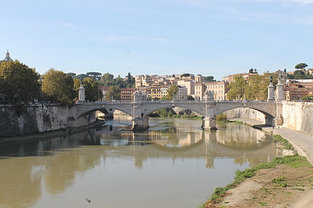 rome, bridge, river, tiber