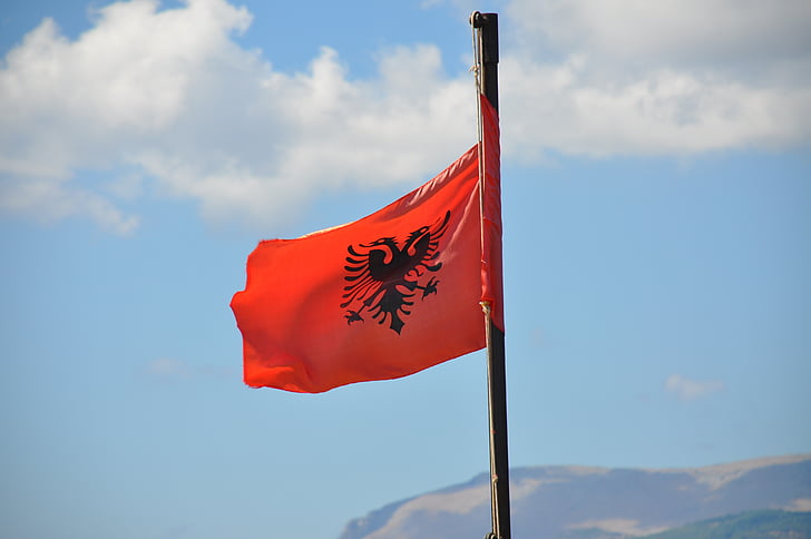 Albanie, drapeau national, Balkans, drapeau, symbole