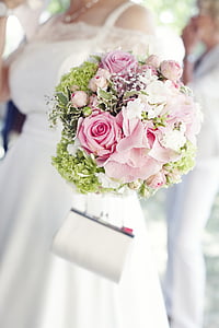 bride, bouquet, wedding, flowers, love, bridal bouquet, marry