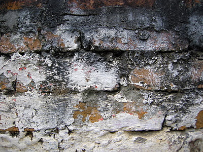 caramida veche, în vârstă de, perete, textura, grunge, beton, stare brută