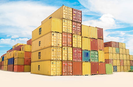 container, Van, xuất khẩu, đi du lịch, vận chuyển hàng hóa, Wharf, màu xanh