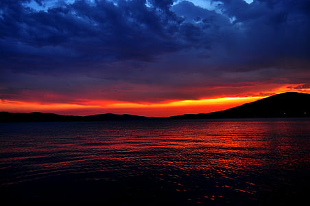 Trogir, Croatie (Hrvatska), coucher de soleil, méditerranéenne, Adriatique, voyage, île