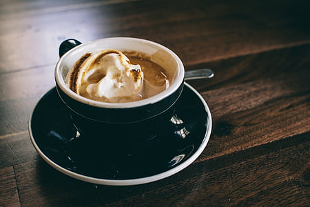 Café, cappuccino, kaffe, fløde, Cup, latte, brun