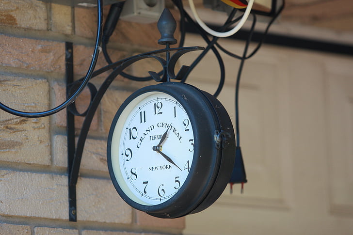 clock, station clock, time, dial, nostalgic, central station