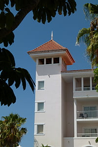 hotel, tower, madeira, flower island, portugal, partial view, holiday