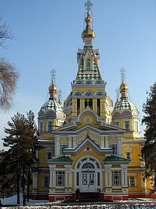 uppstigning, Domkyrkan, Almaty, kyrkan, arkitektur, religion, landmärke