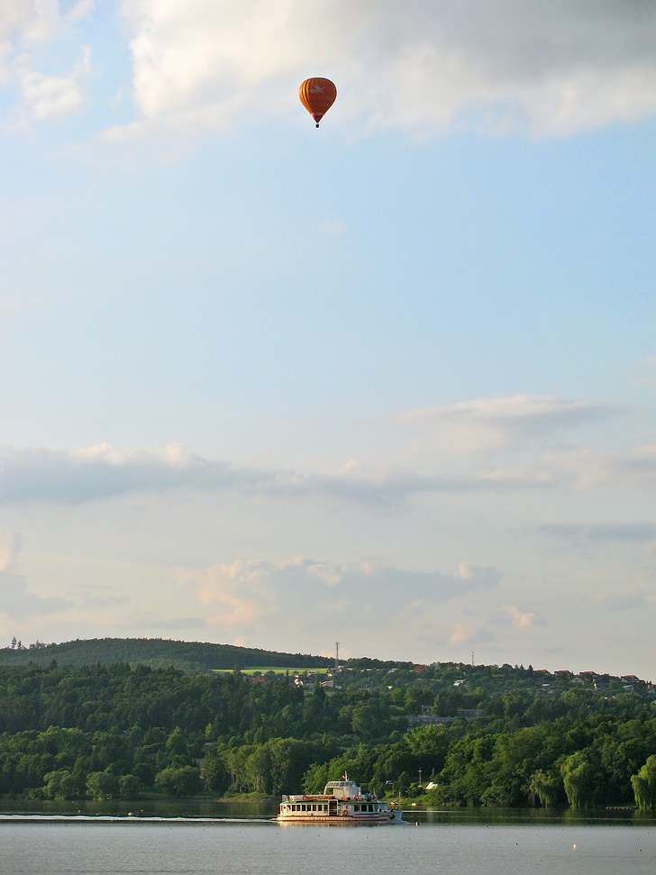 βόλτα με αερόστατο, μπαλόνι, αέρα, θερμού αέρα, που φέρουν, πτήση, πλοίο