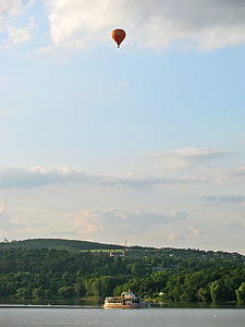 varm luftballong ride, ballong, luft, varm luft, flygande, flyg, fartyg