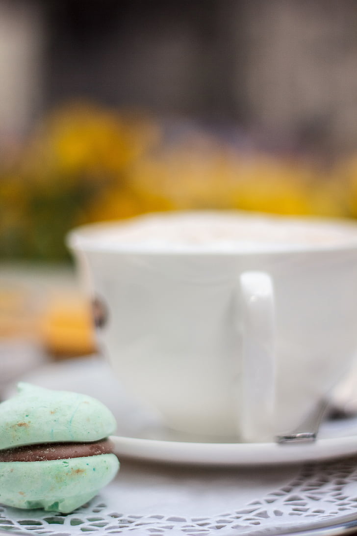 coffee cup, cafe, biscuit, food, no People, selective Focus, freshness