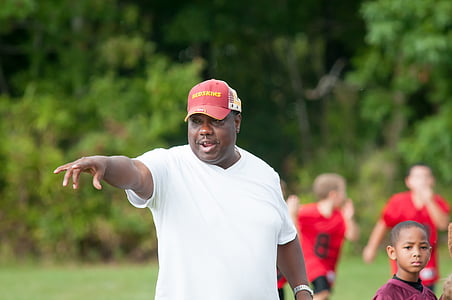 coach, flag football, football, sport, game, competition, communication