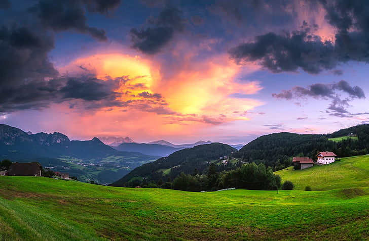 Italia, Sunset, hämärä, taivas, pilvet, maisema, luonnonkaunis