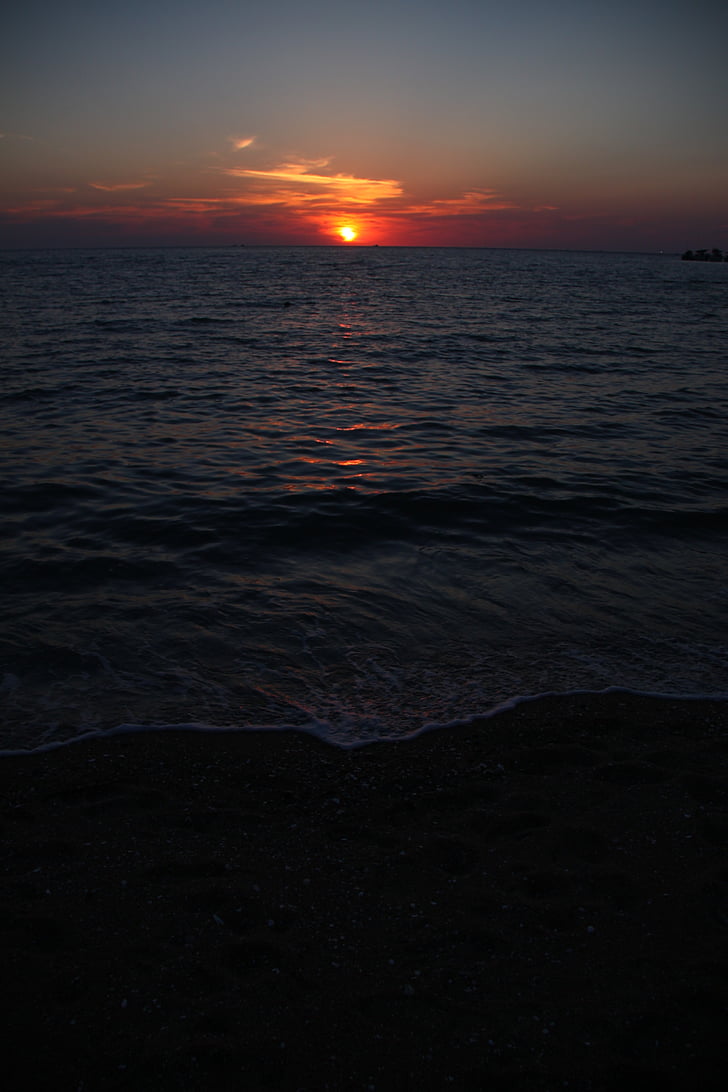 sea, glow, twilight, sunset, nature, dusk, beach