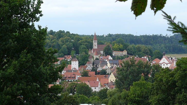 Greding, historiske by, Altmühltal naturpark, kirke, arkitektur, Europa, by